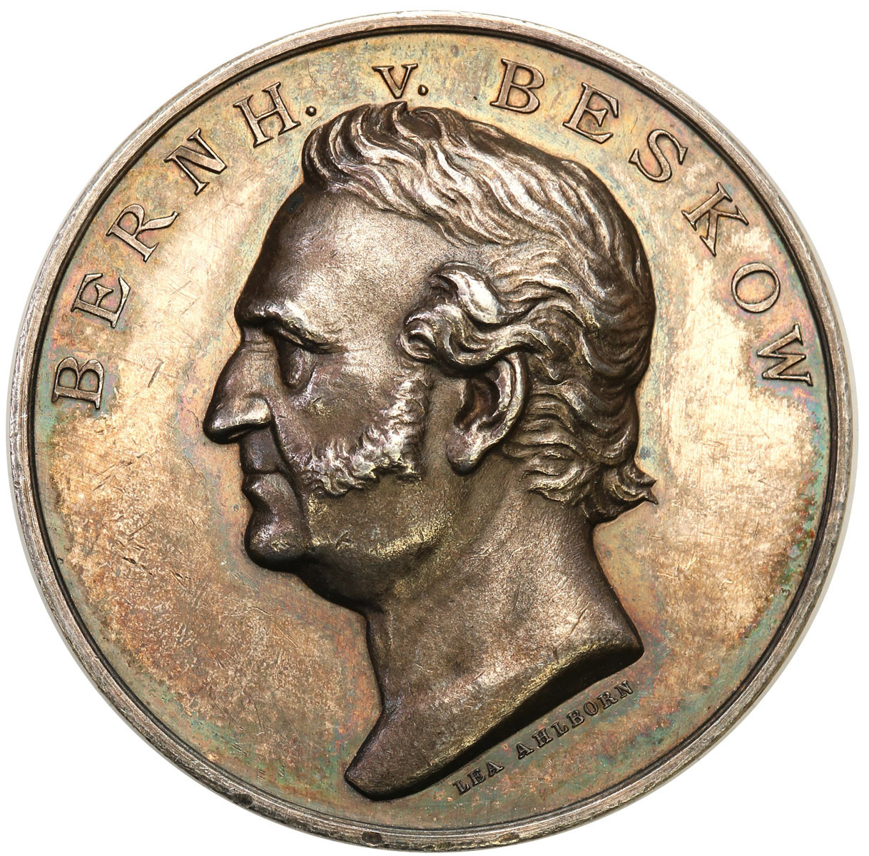 Szwecja, Karol XV (1859-1872). Medal 1868 - szwedzki poety Bernhard von Beskow, srebro